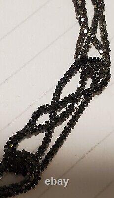 Diamond Cut Ombre Black Sterling Silver Necklace One of a Kind Custom Made PC