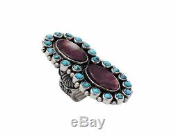 Donovan Cadman, Ring, Cluster, Spiny Oyster, Turquoise, Silver, Navajo Made