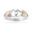 Double Heart Sterling Silver Black Hills Gold Ring / Custom Made in USA Gift