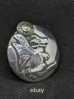 Dragon And The Sun Artisan Hand Made Sterling Silver One Of A Kind Ring Sz7. A22e