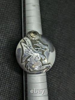 Dragon And The Sun Artisan Hand Made Sterling Silver One Of A Kind Ring Sz7. A22e