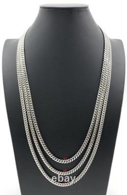 Duhaas Premium Sterling Silver 925 Miami Cuban Link Chain Necklace Made