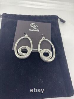 E&L Sterling Silver Electroform Earrings Made in Israel 2.5 long