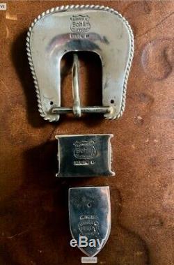 Edward H Bohlin Sterling Silver Buckle Set Made to fit 3/4 Belt