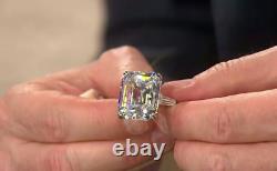 Elizabeth Taylor 35Ct Asscher Krupp Lab Created Diamond Wedding 925 Silver Ring