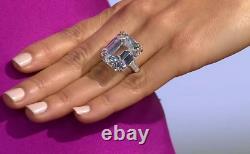 Elizabeth Taylor 35Ct Asscher Krupp Lab Created Diamond Wedding 925 Silver Ring