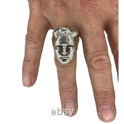 Elvis Presley Sculpted Face Ring Sterling Silver 925 Made-to-order