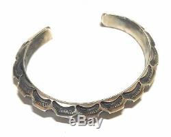 Emerson Bill Sterling Silver Navajo Hand Made Cuff Bracelet Signed
