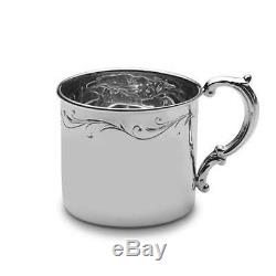 Empire Sterling Silver Floral Baby Cup, New in Box, Made in USA