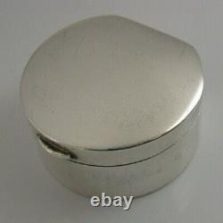 English Solid Sterling Silver Snuff Pill Box 1977 Hand Made