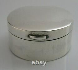 English Solid Sterling Silver Snuff Pill Box 1977 Hand Made