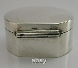 English Solid Sterling Silver Snuff Pill Box 1977 Hand Made