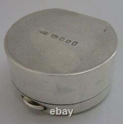 English Solid Sterling Silver Snuff Pill Box 1977 Hand Made