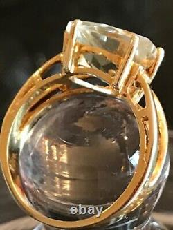 Estate Trillion green Amethyst gold-over 925 sterling silver ring custom-made