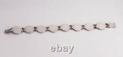 Estate Vintage Mexican Made Sterling Silver Flute Player Panel Bracelet 7.5