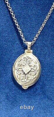 Exquisite Anatoli Hand Made Sterling Silver Hinged Heirloom Locket On 18 Chain