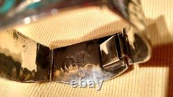 Exquisite Hand Made Sterling Silver Bracelet Inlayed Turquoise