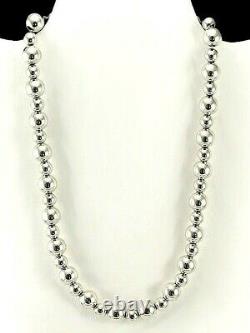Extremely Nice Modern Sterling Silver Beaded Necklace Made by Dobbs