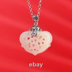 F05 Pendant Heart made of Jade for Aromatherapy Sterling Silver 925