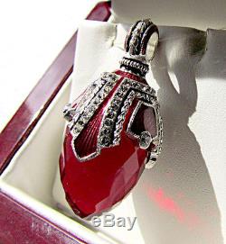FABULOUS RUSSIAN EGG PENDANT made of STERLING SILVER 925 with GARNET