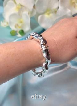 Fancy. 925 Sterling Silver handcrafted Statement Italy made Bracelet