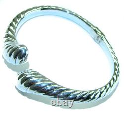 Fancy. 925 Sterling Silver handcrafted Statement Italy made Bracelet / Cuff