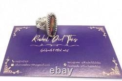 Fancy Woven Aurora Synthetic Opal Hand Made Sterling Silver Ring Sz7.25. A44d