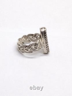 Fancy Woven Aurora Synthetic Opal Hand Made Sterling Silver Ring Sz7.25. A44d