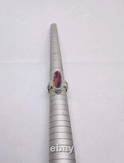 Fancy Woven Aurora Synthetic Opal Hand Made Sterling Silver Ring Sz7.25. A44d