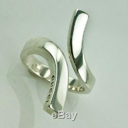 Fashion Designer Gucci 925 Sterling Silver Twist Ring Size Us7.5 Made In Italy