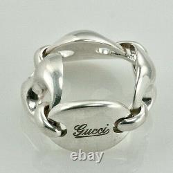 Fashion Designer Gucci Sterling Silver Lady's Journey Ring Us6.75 Made In Italy