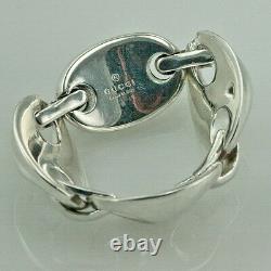 Fashion Designer Gucci Sterling Silver Lady's Journey Ring Us6.75 Made In Italy