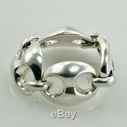 Fashion Designer Gucci Sterling Silver Lady's Journey Ring Us6 Made In Italy