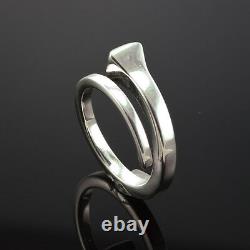 Fashion Designer Gucci Sterling Silver Lady's Wrap Ring Size 10.5 Made In Italy