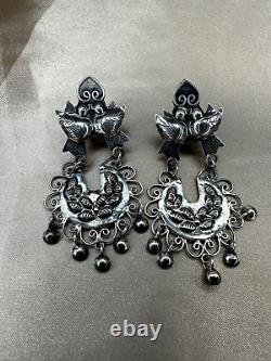 Federico Hand Made Sterling Silver Dangle Clip Earrings