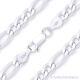 Figaro Link 6mm Men's Italian Chain Necklace in Solid Italy. 925 Sterling Silver