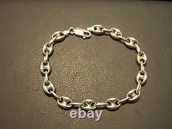 Fine Hand Made Sterling Silver Gucci Link Bracelet Fits Up To 8 New Wow