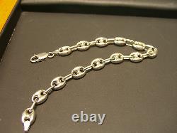 Fine Hand Made Sterling Silver Gucci Link Bracelet Fits Up To 8 New Wow