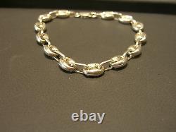 Fine Hand Made Sterling Silver Gucci Link Bracelet Fits Up To 8 New Wow