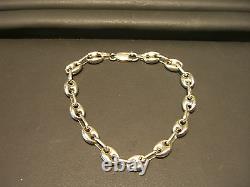 Fine Hand Made Sterling Silver Gucci Link Bracelet Fits Up To 8 New Wow