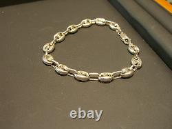 Fine Hand Made Sterling Silver Gucci Link Bracelet Fits Up To 8 New Wow