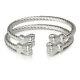 Fist Ends Coiled Rope West Indian Bangles. 925 Sterling Silver Made In USA Pair