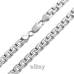 Franco Square Chain Greek Key 025 Gauge Sterling Silver Made Italy
