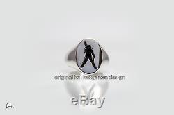 Freddie Mercury hand made Sterling Silver and 14K gold Ring