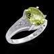 GENUINE 2.48 Cts PERIDOT & DIAMOND RING SOLID. 925 Sterling Silver Made in USA