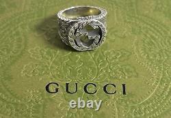 GENUINE Gucci 925 Sterling Silver Interlocking G Ring Made in Italy Size 5.75