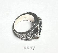 GENUINE Gucci 925 Sterling Silver Interlocking G Ring Made in Italy Size 5.75