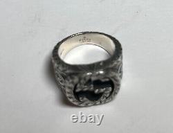 GENUINE Gucci 925 Sterling Silver Interlocking G Ring Made in Italy Size 5.75