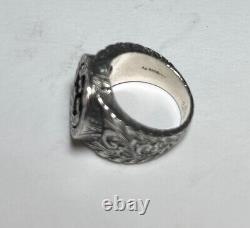 GENUINE Gucci 925 Sterling Silver Interlocking G Ring Made in Italy Size 5.75