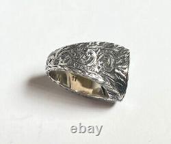 GENUINE Gucci 925 Sterling Silver Interlocking G Ring Made in Italy Size 5.75